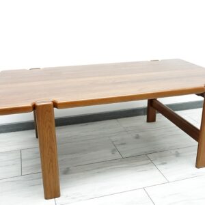 Ława z litego drewna tekowego vintage, po profesjonalnej renowacji.