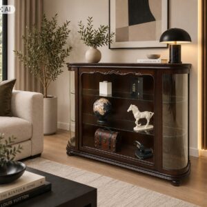 zabytkowa witryna chippendale z lat 40 tych. po renowacji.
